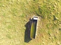 Aerial view of livestock water trough.