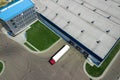 Aerial View of Loading Warehouse with Semi Truck. Aerial Royalty Free Stock Photo