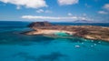 Aerial view of lobos island, fuerteventura Royalty Free Stock Photo