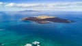 Aerial view of lobos island, fuerteventura Royalty Free Stock Photo