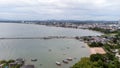 Aerial view of local Asian fishing boats