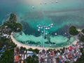 Aerial view of Logon Beach, Malapascua Island, Philippines Royalty Free Stock Photo