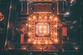 Aerial view of Loha Prasat temple in Bangkok old town in Thailand