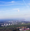 Aerial view of Loire, clouds, saint nazaire atlantic ocean marsh sky Royalty Free Stock Photo