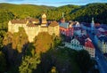 Loket castle, Czech republic. Aerial view. Royalty Free Stock Photo