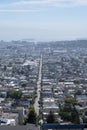 Aerial view of Lombard Street in San Francisco, California, USA Royalty Free Stock Photo