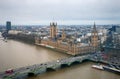 Aerial view of London with Big Ben, Westminster Palace Royalty Free Stock Photo