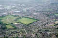 Aerial view of Feltham Running Track in Hounslow, London