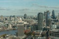 Aerial view of London in late October viewed from the London Eye