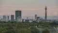 Aerial view of the London skyline with modern skyscrapers