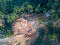 excavator and land clearing at forest Royalty Free Stock Photo