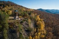 Aerial view of lookout tower Haj, Nova Bana, Slovakia