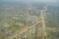 Aerial view of the Los Amigos Golf Course with Los Angeles river