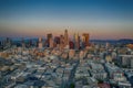 Aerial view of Los Angeles at sunrise Royalty Free Stock Photo