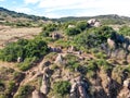 Aerial view of Los Penasquitos Canyon Preserve with tourist and hikers looking at the view, San Diego