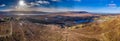 Aerial view of Lough Nacreevah close to Mount Errigal, the highest mountain in Donegal - Ireland Royalty Free Stock Photo