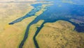 Aerial View of Louisiana Wetlands Royalty Free Stock Photo