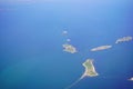 Aerial view of Lovells Island in Boston Harbor. Royalty Free Stock Photo