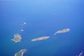 Aerial view of Lovells Island in Boston Harbor. Royalty Free Stock Photo