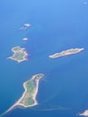 Aerial view of Lovells Island in Boston Harbor. Royalty Free Stock Photo