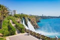 Aerial view of Lower Duden waterfall in Antalya, Turkey Royalty Free Stock Photo