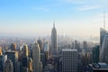 Aerial view of Lower Manhattan and Empire State Building at sunset Royalty Free Stock Photo