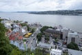 Aerial view of Lower Town (Basse-Ville) and St. Lawrence River in summer in Old Quebec City Royalty Free Stock Photo