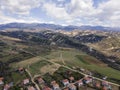 Aerial view of Lozenitsa Village and Vine plantations, Bulgaria Royalty Free Stock Photo