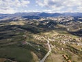 Aerial view of Lozenitsa Village and Vine plantations, Bulgaria Royalty Free Stock Photo