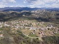 Aerial view of Lozenitsa Village and Vine plantations, Bulgaria Royalty Free Stock Photo