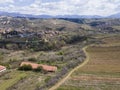 Aerial view of Lozenitsa Village and Vine plantations, Bulgaria Royalty Free Stock Photo