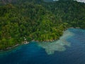 The Aerial View of Lubang Buaya Beach in Morella