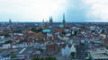 Aerial view of Lubeck at sunset, Germany Royalty Free Stock Photo
