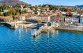 Aerial view of Luino, province of Varese, Italy.