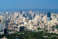 Aerial view of Lumpini park, Sathorn, Bangkok Downtown, Thailand. Financial district and business centers in smart urban city in