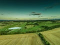 Aerial view of lush green farmland