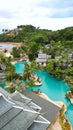 Aerial view of a luxurious resort featuring swimming pools in Phuket, Thailand