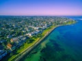Aerial view of luxurious suburb in Melbourne near Port Phillip B