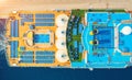 Aerial view of luxury cruise liner. Top view Royalty Free Stock Photo