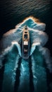 aerial view luxury motor boat Royalty Free Stock Photo