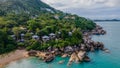 Aerial view of luxury tropical resort villas near ocean in Thailand.Koh Samui. Landscape.Asia. Drone. Royalty Free Stock Photo
