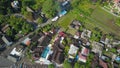 Aerial view of luxury villas in rice field in Ubud Bali, Indonesia. Drone photo of luxury villa with beautiful view on a Royalty Free Stock Photo