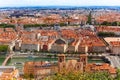 Aerial view of Lyon cityscape with the Saone river Royalty Free Stock Photo