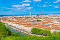 Aerial view of Lyon dominated by Part Dieu commercial center, France Royalty Free Stock Photo