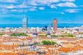 Aerial view of Lyon dominated by Part Dieu commercial center, France Royalty Free Stock Photo