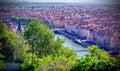 Aerial view of Lyon, France Royalty Free Stock Photo