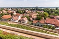 Aerial view of Lysa nad Labem town from monastery terraces, Czech Republ