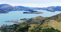 Aerial view of Lyttelton, New Zealand by Christchurch Royalty Free Stock Photo