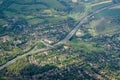 Aerial View of M25 Motorway With Chorleywood and Rickmansworth Royalty Free Stock Photo