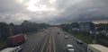 Aerial view of the M6 motorway in the United Kingdom.